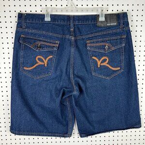 Rocawear Jorts Wide Leg‎ Denim Jean Shorts JNCO Style Skate Baggy Y2K Flap Sz 42